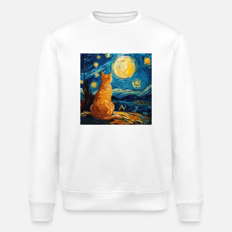 Katze, katzenmotiv - Stanley/Stella Unisex Bio-Sweatshirt ROLLER - Weiß