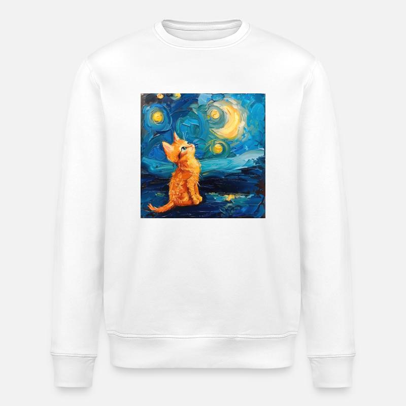 Chat, Motif De Chat - Sweat bio ROLLER Stanley/Stella Unisexe - blanc