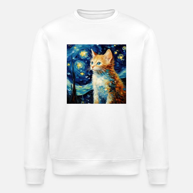 Chat, Motif De Chat - Sweat bio ROLLER Stanley/Stella Unisexe - blanc