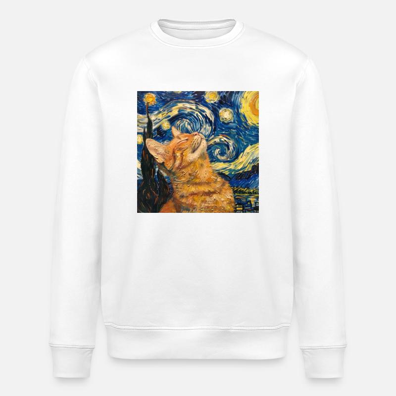 Chat, Motif De Chat - Sweat bio ROLLER Stanley/Stella Unisexe - blanc