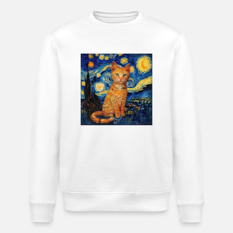 Katze, katzenmotiv - Stanley/Stella Unisex Bio-Sweatshirt ROLLER - Weiß