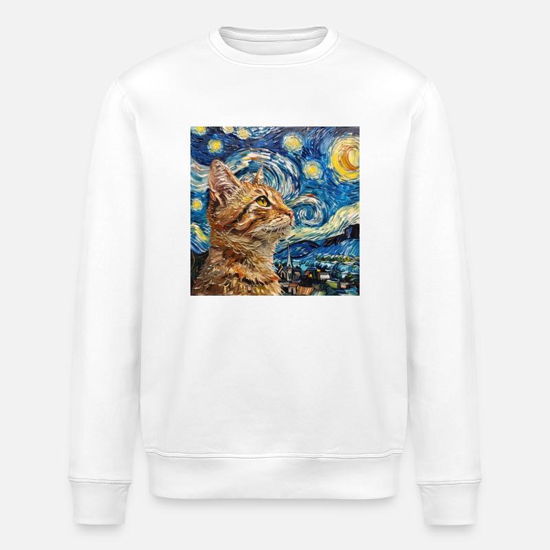 Chat, Motif De Chat - Sweat bio ROLLER Stanley/Stella Unisexe - blanc