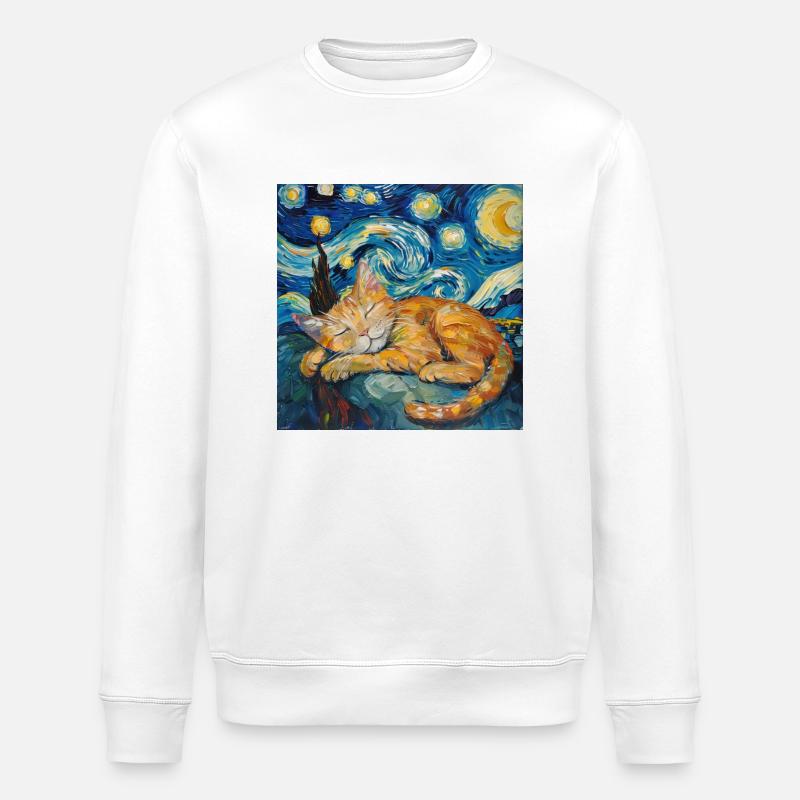 Chat, Motif De Chat - Sweat bio ROLLER Stanley/Stella Unisexe - blanc