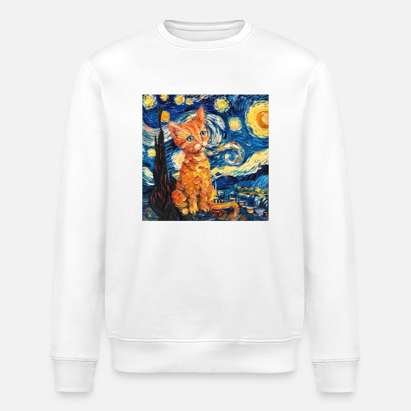 Chat, Motif De Chat - Sweat bio ROLLER Stanley/Stella Unisexe - blanc