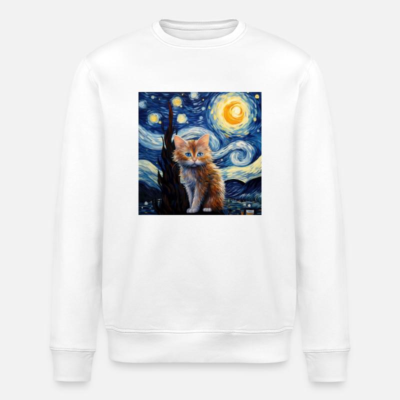 Chat, Motif De Chat - Sweat bio ROLLER Stanley/Stella Unisexe - blanc