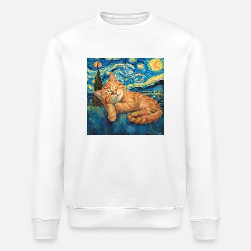 Chat, motif chat, cadeau - Sweat bio ROLLER Stanley/Stella Unisexe - blanc