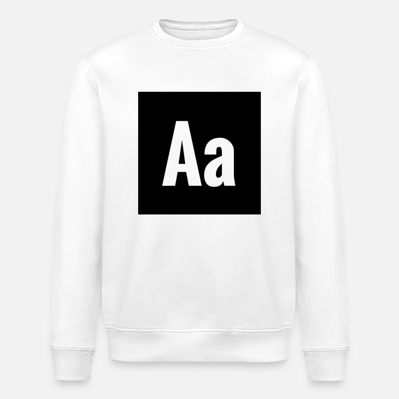 Buchstabe A Quadrat - Stanley/Stella Unisex Bio-Sweatshirt ROLLER - Weiß