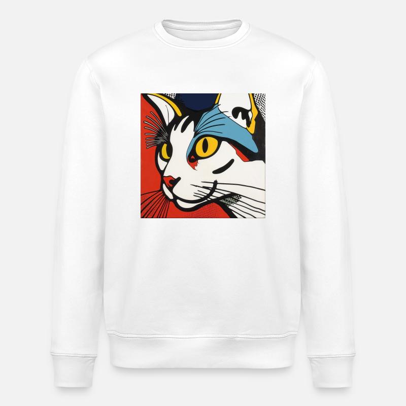 Chat, Motif De Chat - Sweat bio ROLLER Stanley/Stella Unisexe - blanc