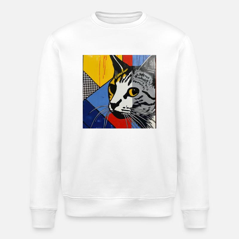 Katze, katzenmotiv - Stanley/Stella Unisex Bio-Sweatshirt ROLLER - Weiß