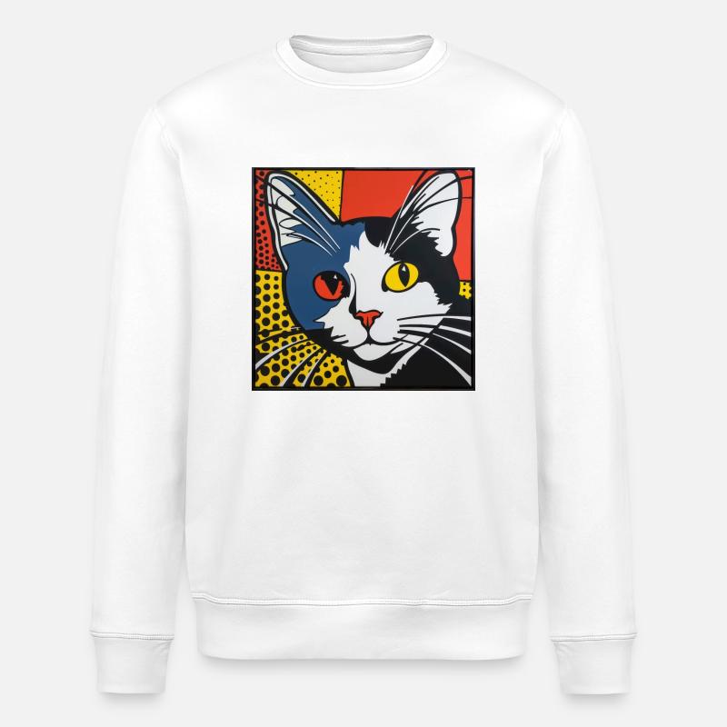 Chat, Motif De Chat - Sweat bio ROLLER Stanley/Stella Unisexe - blanc