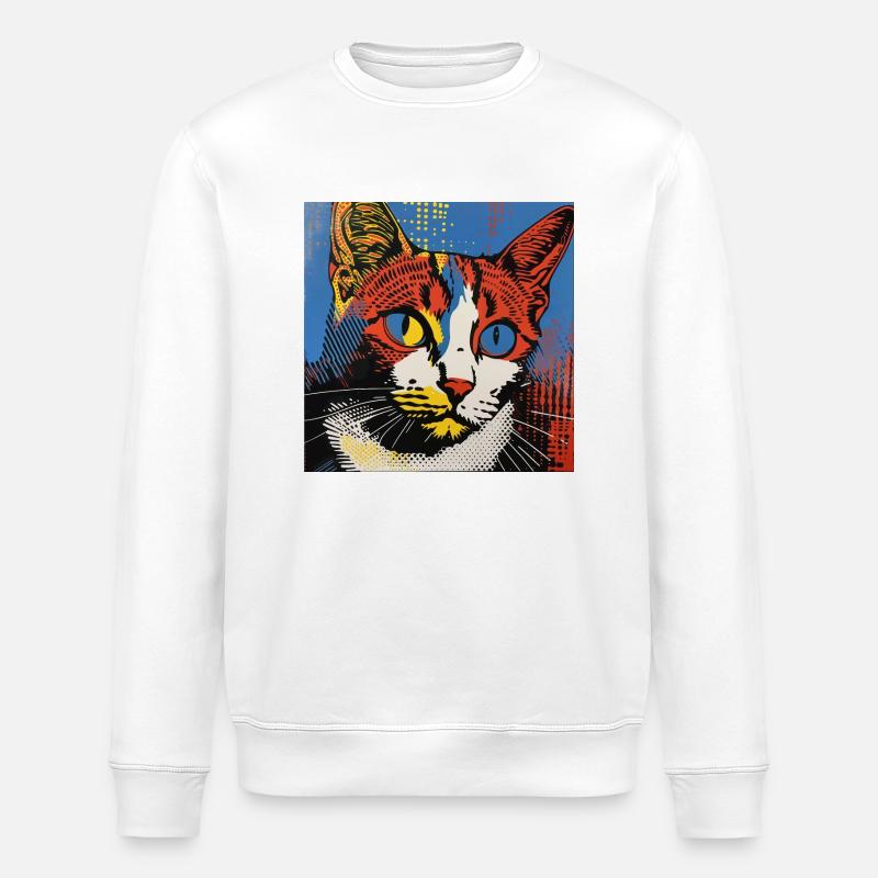 Chat, Motif De Chat - Sweat bio ROLLER Stanley/Stella Unisexe - blanc