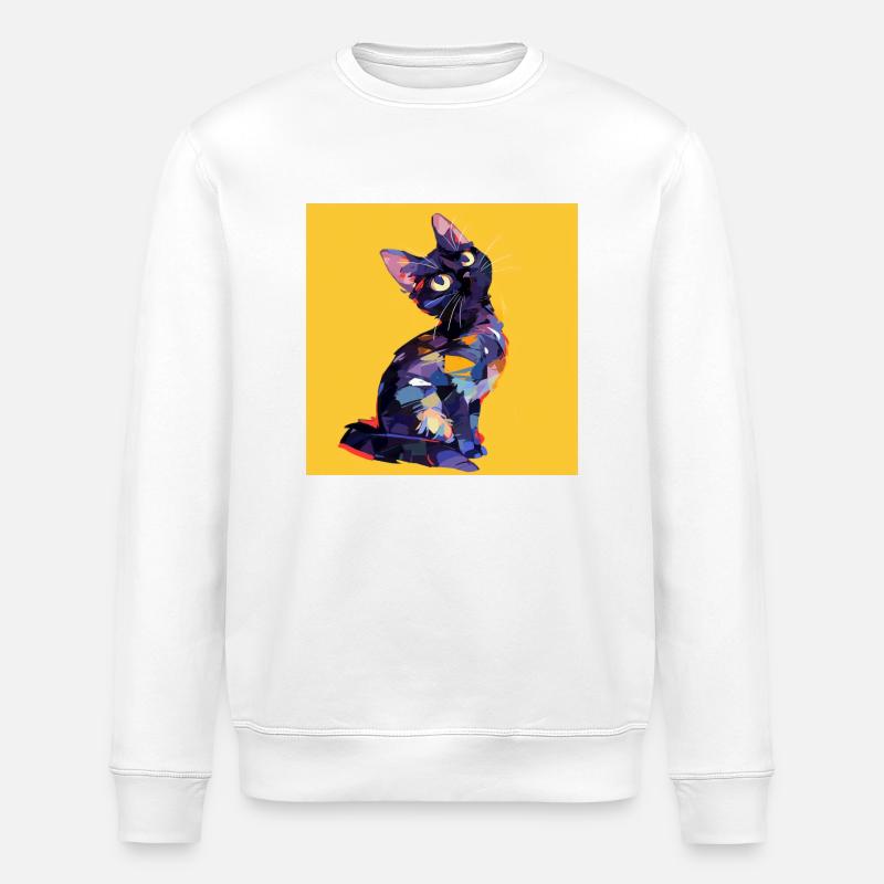 Katze, katzenmotiv - Stanley/Stella Unisex Bio-Sweatshirt ROLLER - Weiß