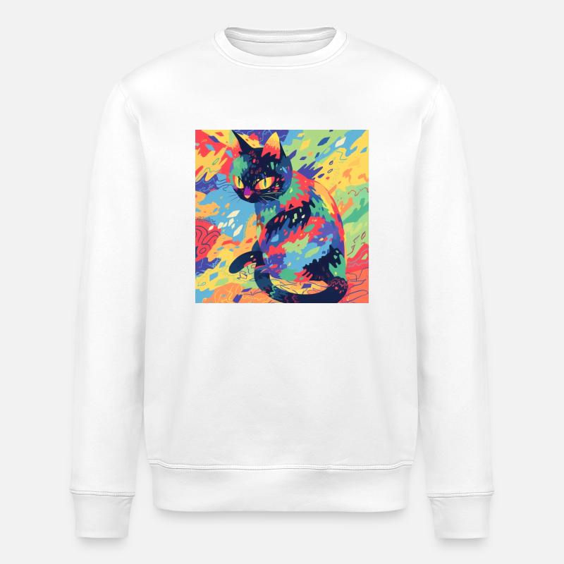 Chat, Motif De Chat - Sweat bio ROLLER Stanley/Stella Unisexe - blanc