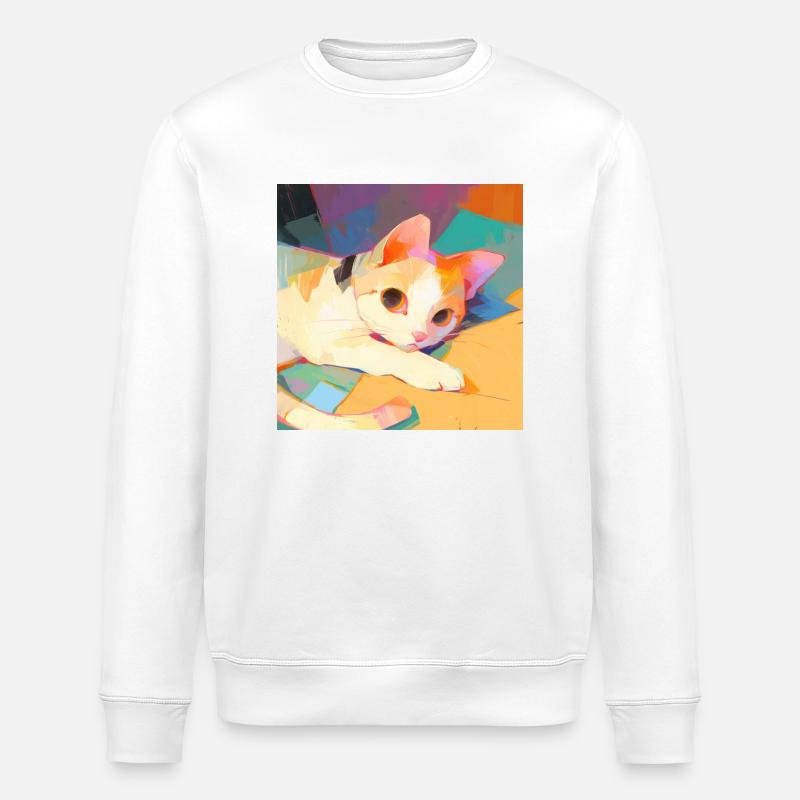 Chat, Motif De Chat - Sweat bio ROLLER Stanley/Stella Unisexe - blanc