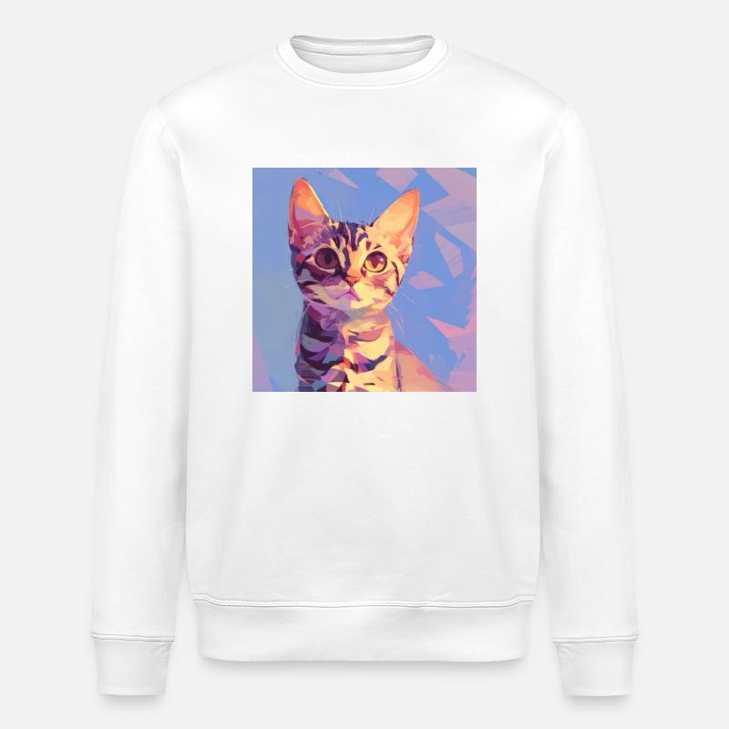 Chat, Motif De Chat - Sweat bio ROLLER Stanley/Stella Unisexe - blanc