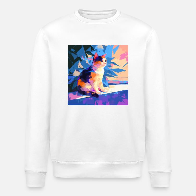 Chat, Motif De Chat - Sweat bio ROLLER Stanley/Stella Unisexe - blanc