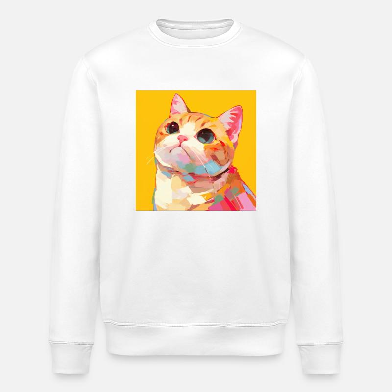 Chat, Motif De Chat - Sweat bio ROLLER Stanley/Stella Unisexe - blanc