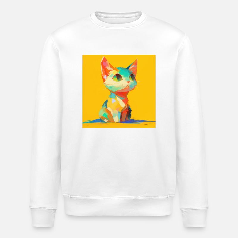 Chat, Motif De Chat - Sweat bio ROLLER Stanley/Stella Unisexe - blanc