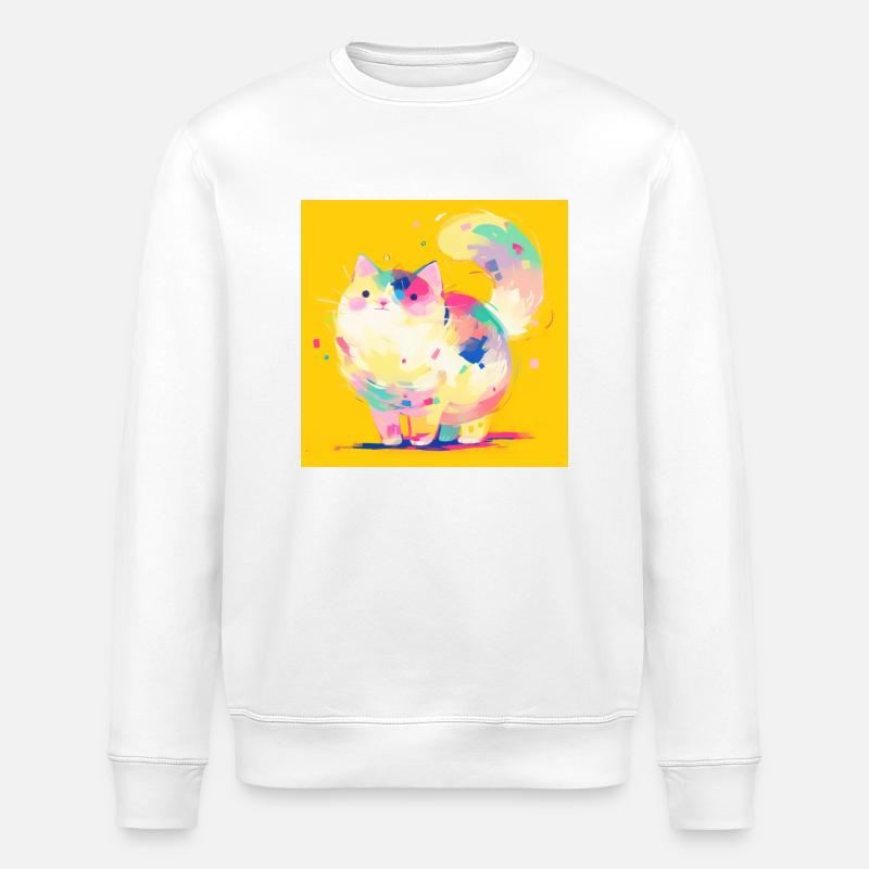 Chat, Motif De Chat - Sweat bio ROLLER Stanley/Stella Unisexe - blanc