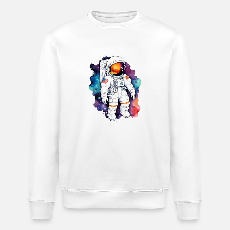 Aquarelle d’astronaute Aquarelle - Sweat bio ROLLER Stanley/Stella Unisexe - blanc
