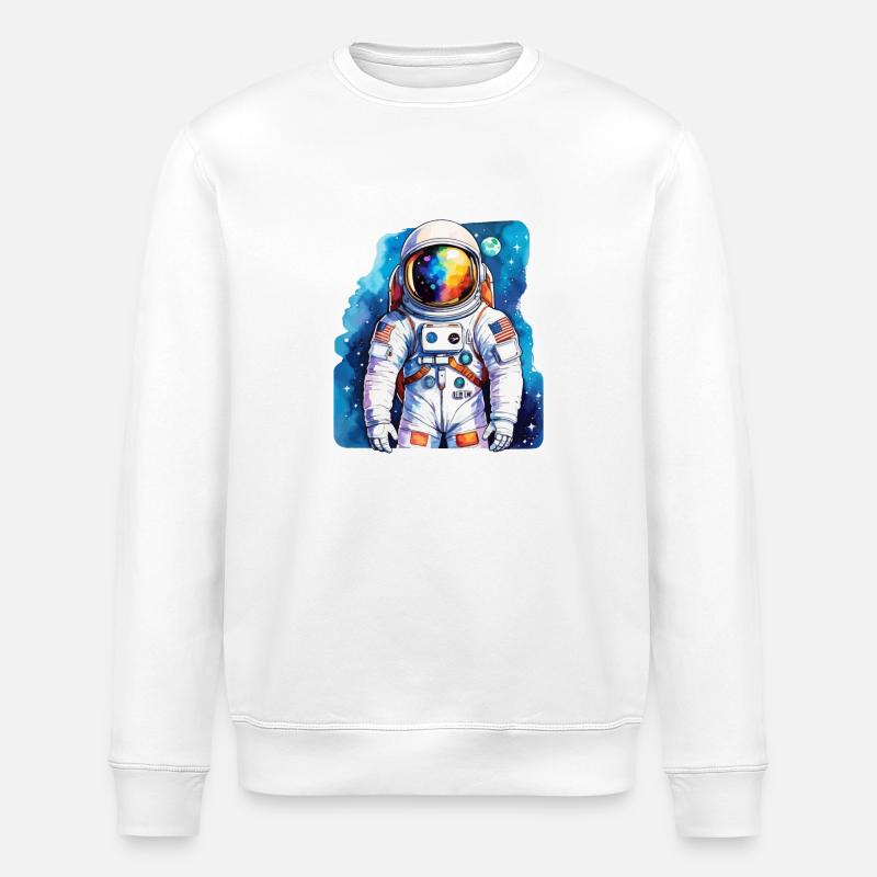 Aquarelle d’astronaute Aquarelle - Sweat bio ROLLER Stanley/Stella Unisexe - blanc