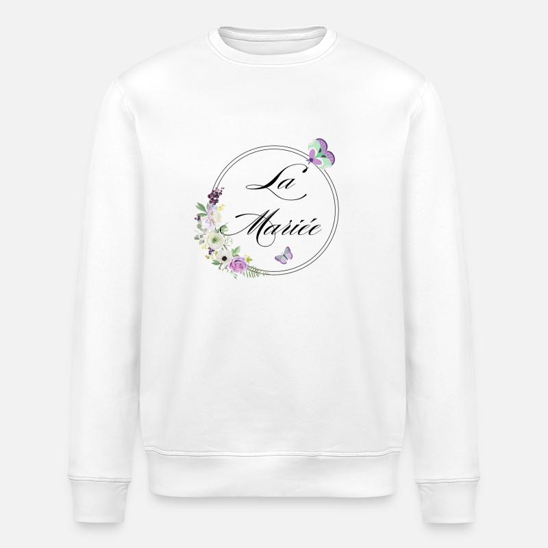 Der Braut-Schmetterling - Braut-Geschenkidee - Stanley/Stella Unisex Bio-Sweatshirt ROLLER - Weiß