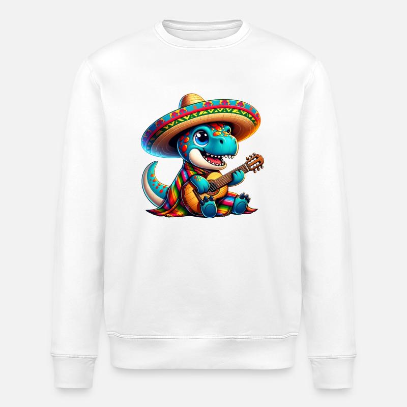 Cinco de Mayo Dino Trex - Stanley/Stella Unisex Bio-Sweatshirt ROLLER - Weiß
