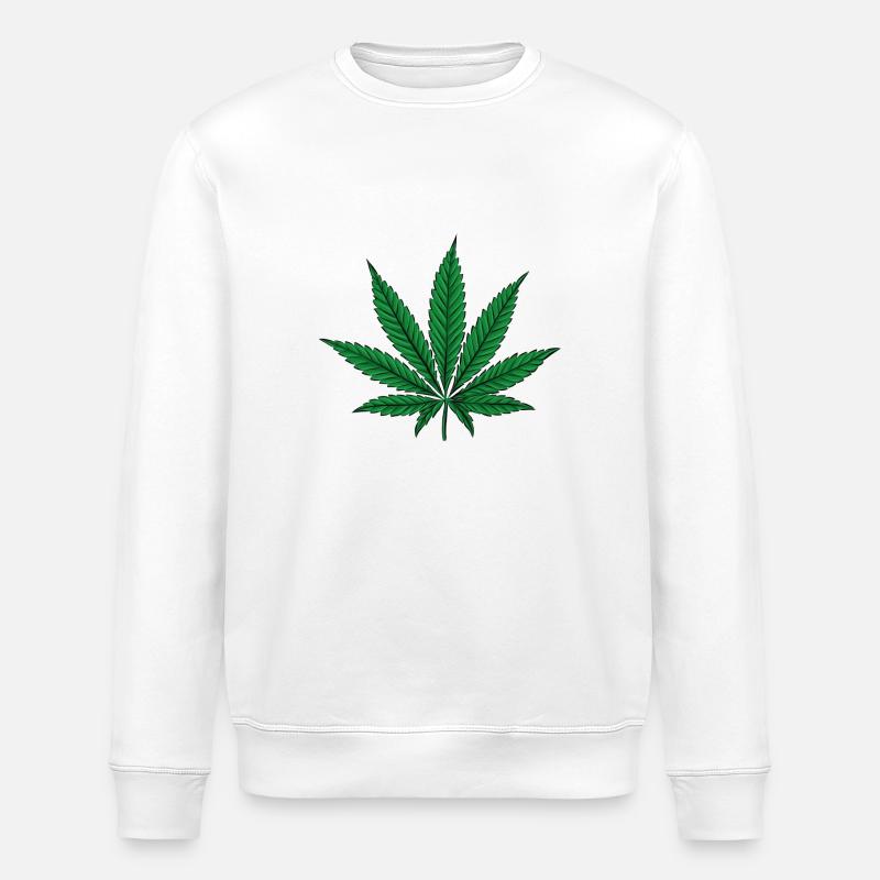 Feuille de Cannabis - Sweat bio ROLLER Stanley/Stella Unisexe - blanc