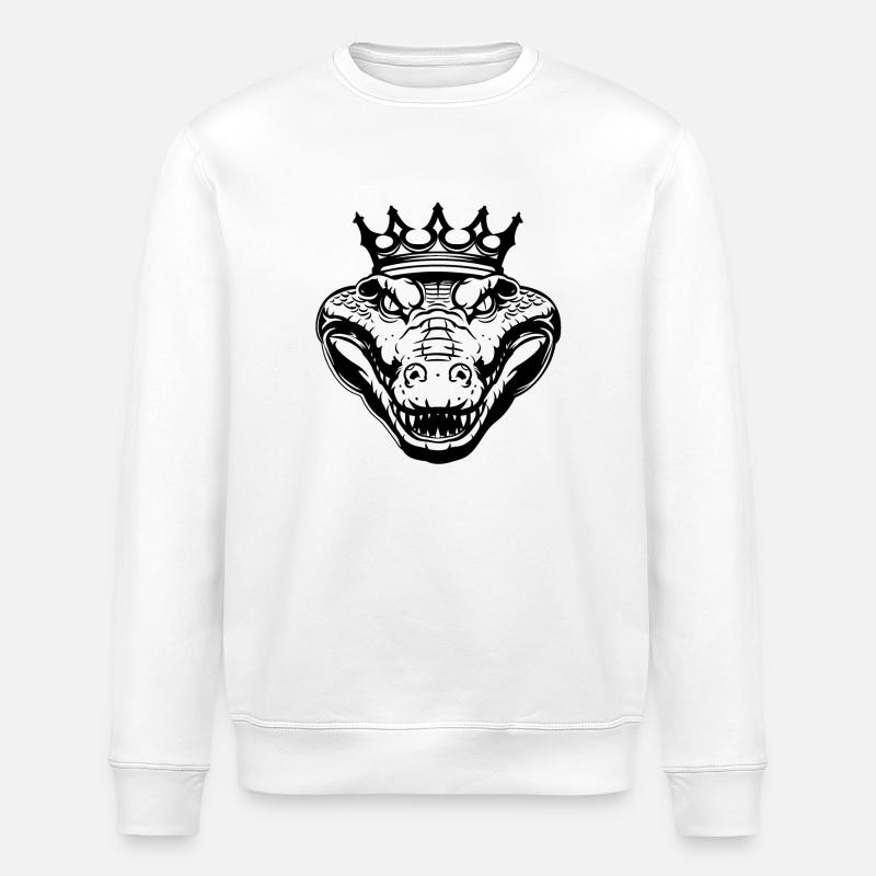 Roi Crocodile - Sweat bio ROLLER Stanley/Stella Unisexe - blanc