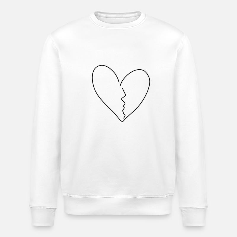 gebrochenes Herz - Stanley/Stella Unisex Bio-Sweatshirt ROLLER - Weiß