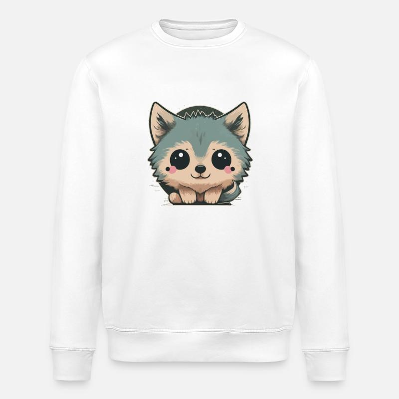 Niedlicher Wolf - Stanley/Stella Unisex Bio-Sweatshirt ROLLER - Weiß