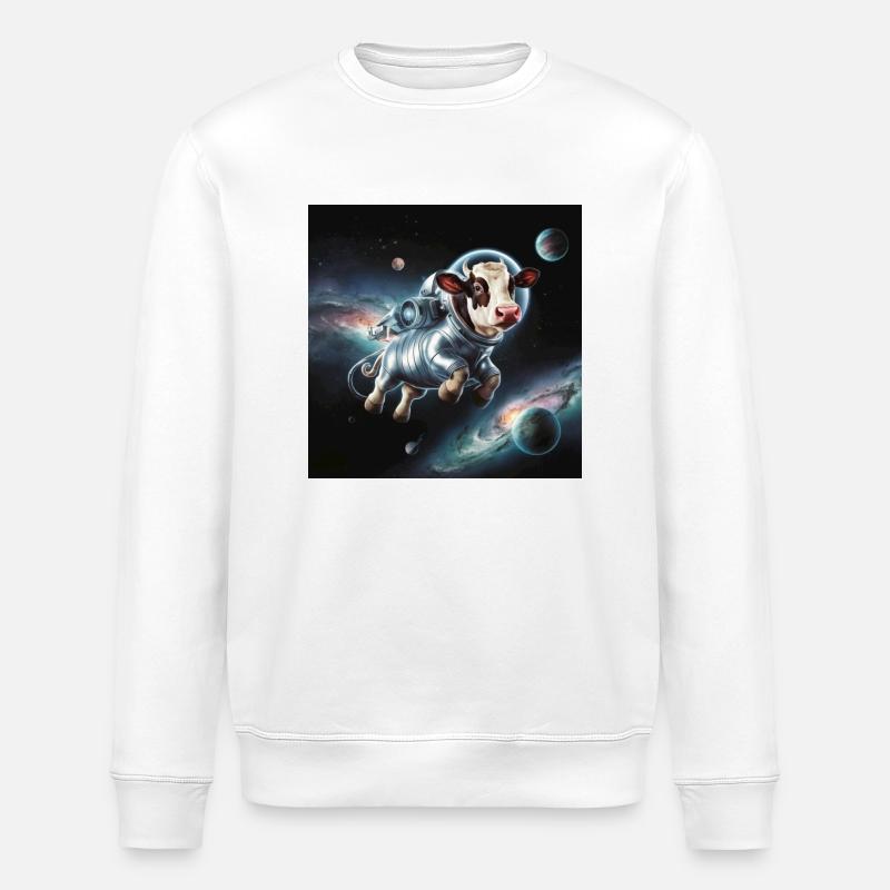 Space Cow 2 - Stanley/Stella Unisex Bio-Sweatshirt ROLLER - Weiß