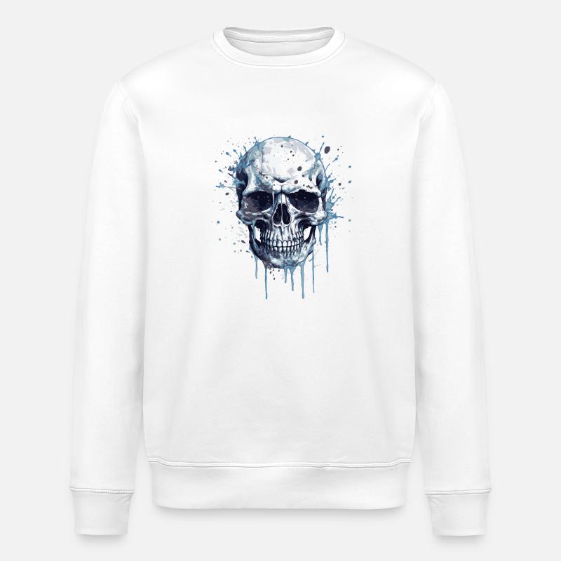 Crâne - Sweat bio ROLLER Stanley/Stella Unisexe - blanc