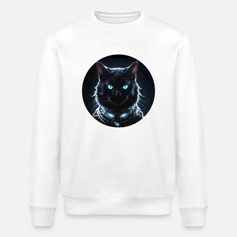 Chat noir - Sweat bio ROLLER Stanley/Stella Unisexe - blanc