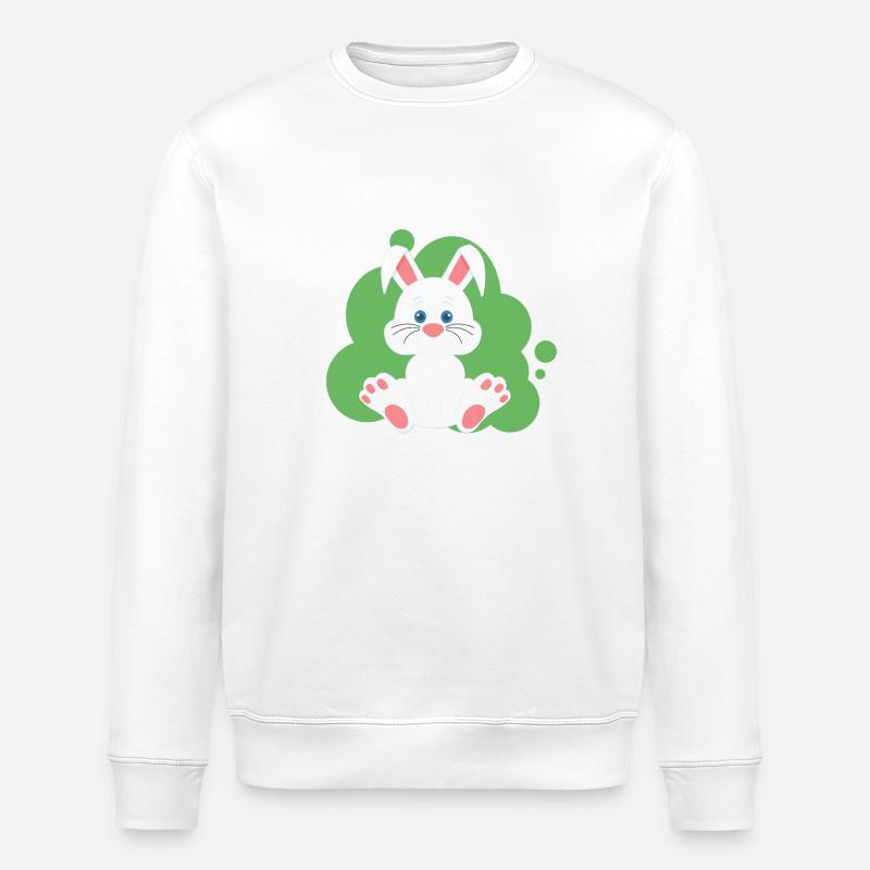 Cartoon Hase Splash - Stanley/Stella Unisex Bio-Sweatshirt ROLLER - Weiß