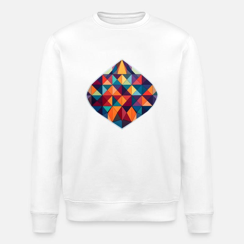 Geometrische Muster - Stanley/Stella Unisex Bio-Sweatshirt ROLLER - Weiß