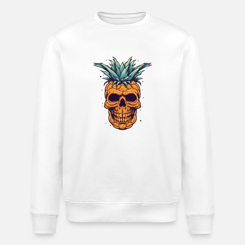 Pineapple Horrorpunk - Stanley/Stella ROLLER Unisex Organic Sweatshirt - white