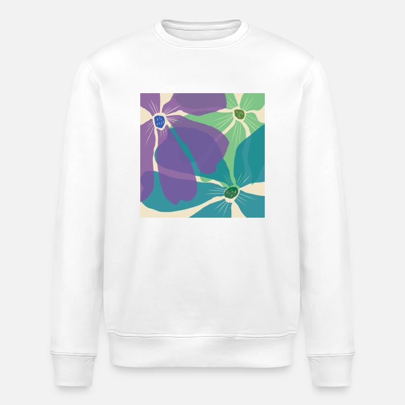 Blumenmuster - Stanley/Stella Unisex Bio-Sweatshirt ROLLER - Weiß