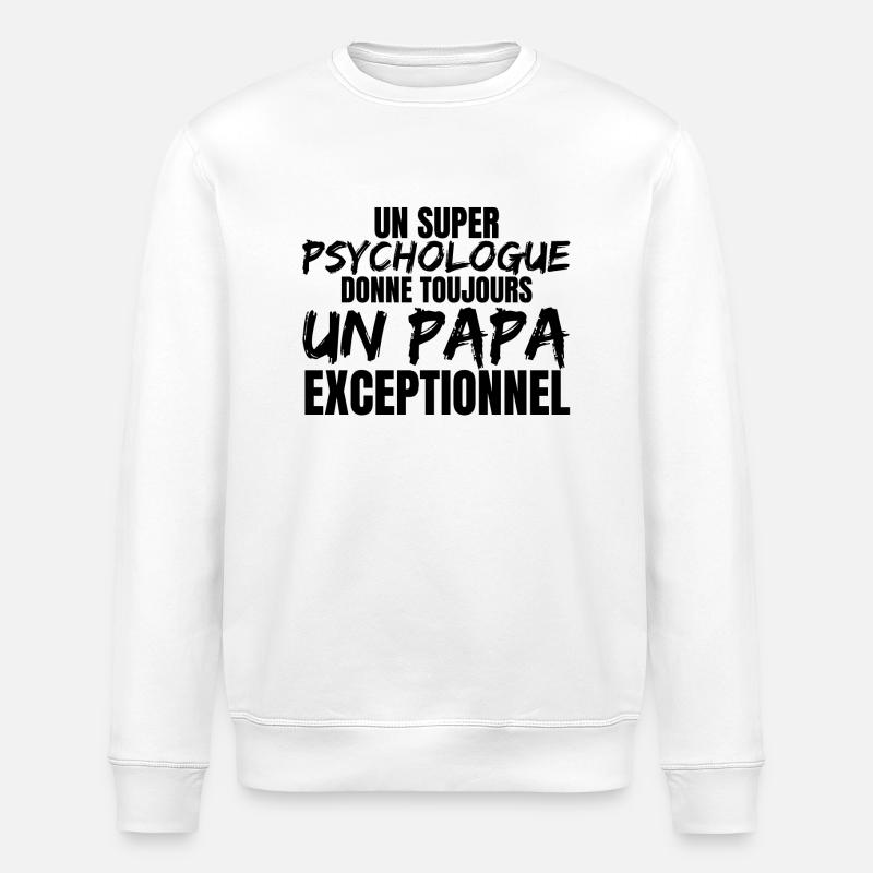 SUPER DAD PSYCHOLOGE - Stanley/Stella Unisex Bio-Sweatshirt ROLLER - Weiß
