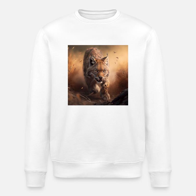 Rennender Luchs - Stanley/Stella Unisex Bio-Sweatshirt ROLLER - Weiß