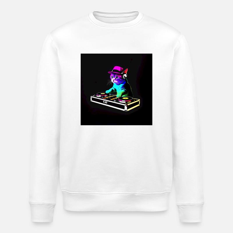 DJ Chat Scratch - Stanley/Stella ROLLER Unisex Organic Sweatshirt - white