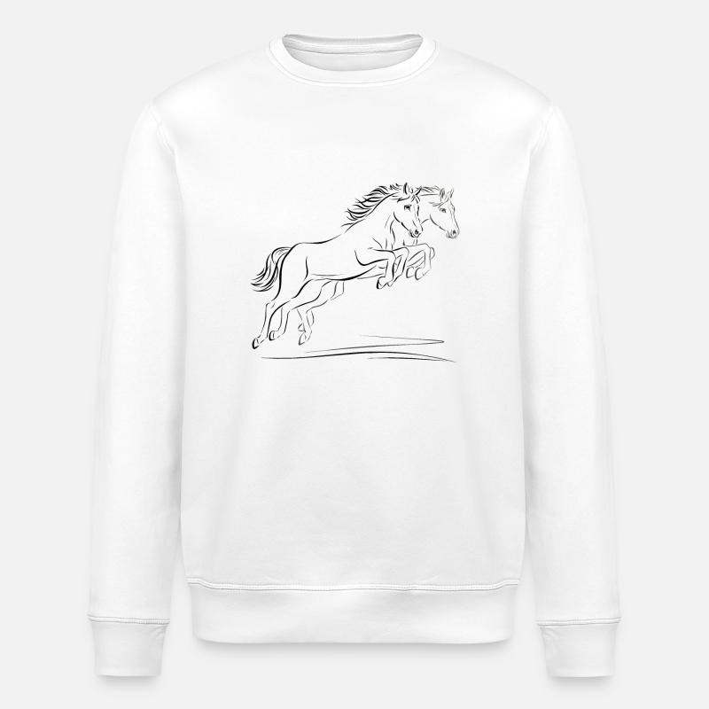 Zwei Pferde - Stanley/Stella Unisex Bio-Sweatshirt ROLLER - Weiß