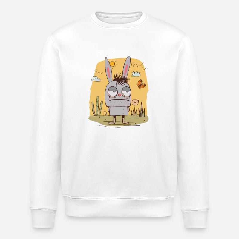 Schlechte Laune Hase | © M2-D2 - Stanley/Stella Unisex Bio-Sweatshirt ROLLER - Weiß