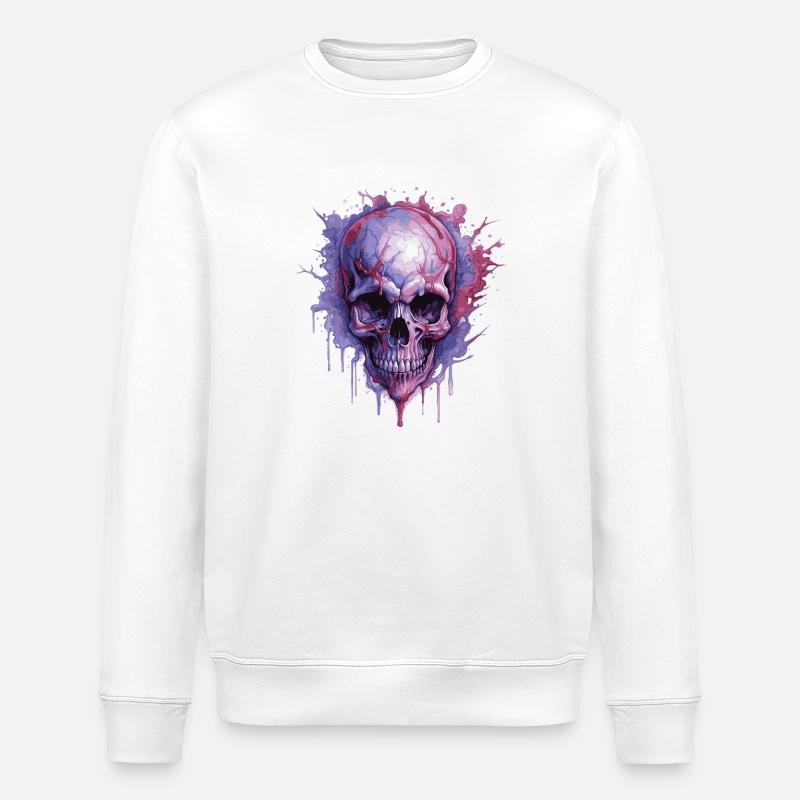 Crâne - Sweat bio ROLLER Stanley/Stella Unisexe - blanc