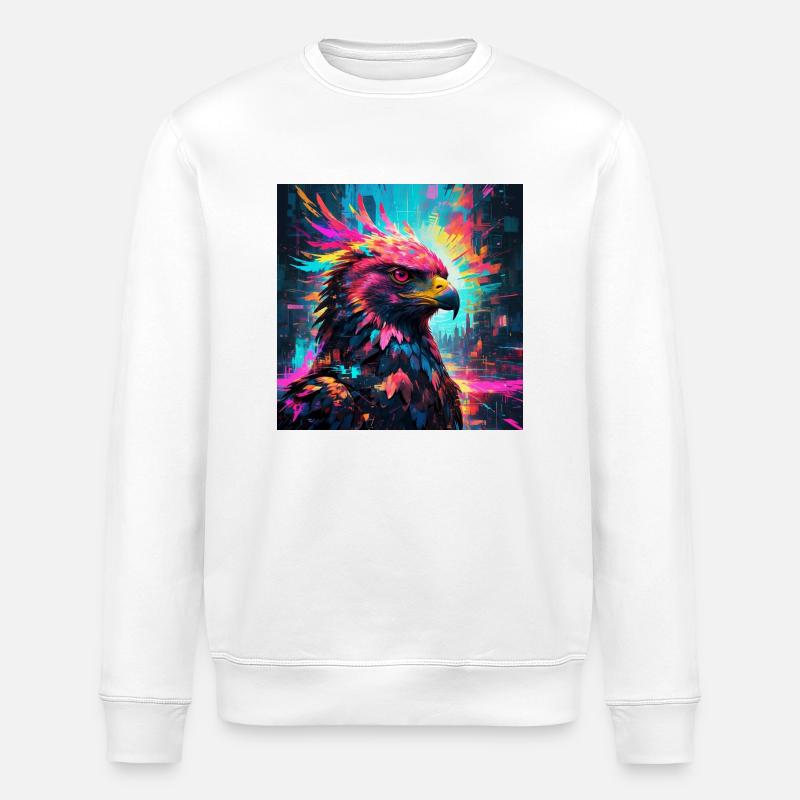 Neon Eagle - Stanley/Stella ROLLER Unisex Organic Sweatshirt - white