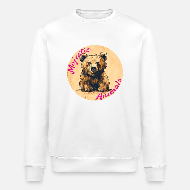 Animaux majestueux : ourson mignon - Sweat bio ROLLER Stanley/Stella Unisexe - blanc