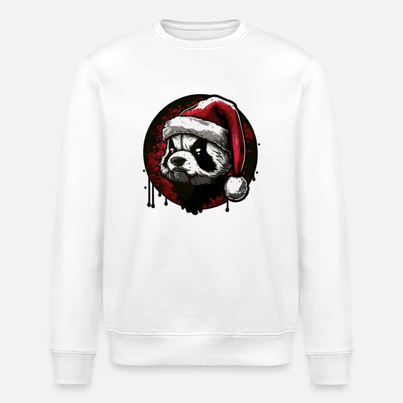 Panda de Noël - Sweat bio ROLLER Stanley/Stella Unisexe - blanc