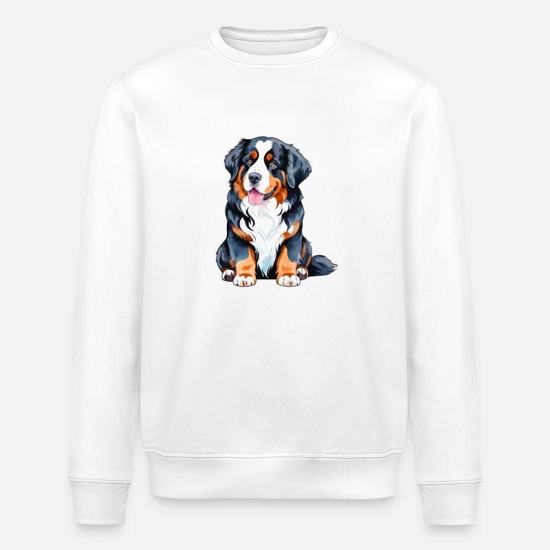 Bouvier bernois Aquarelles - Sweat bio ROLLER Stanley/Stella Unisexe - blanc