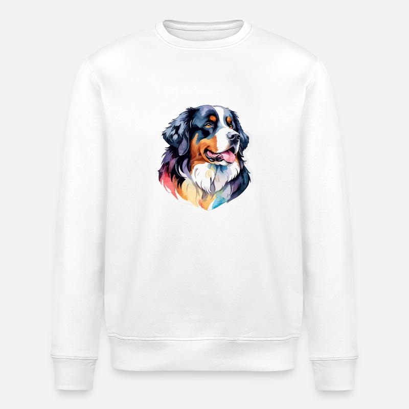 Bouvier bernois Aquarelles - Sweat bio ROLLER Stanley/Stella Unisexe - blanc