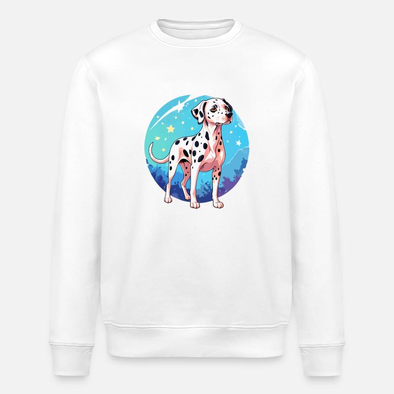 Aquarelles dalmates - Sweat bio ROLLER Stanley/Stella Unisexe - blanc